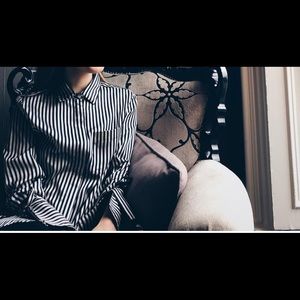 Banana Stripped Button Down